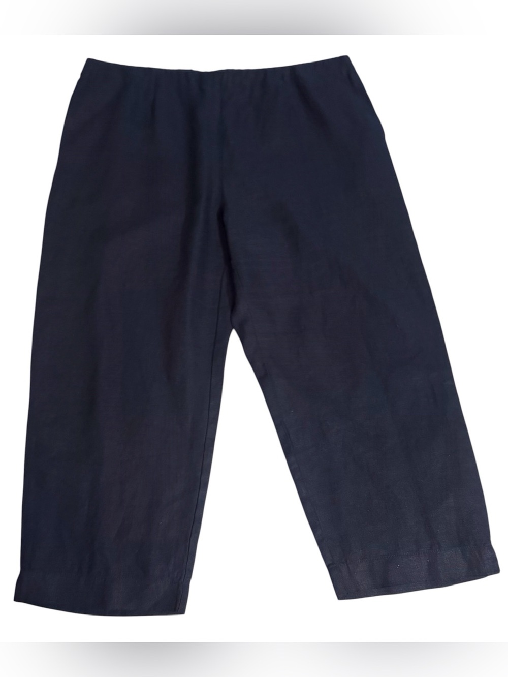 J. Jill Size Large Black Love Linen Trouser Pants Lagenlook Minimalist Casual